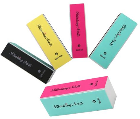 Nail Buffers, Nail Buffer Block 4 Way Buffing File, Remove, Smooth, Shine – 4 Step Mini Natural Nail Polisher Sanding File Block for Professional Manicure Nail Care DIY or Nail Salon Pack of 5pcs
