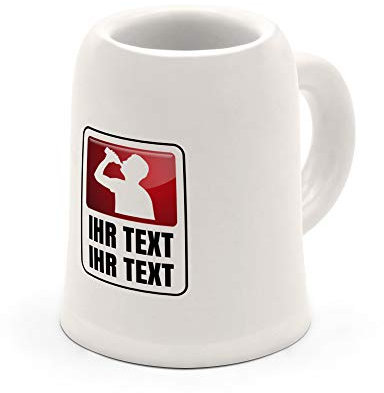 printplanet - Schnapsglas mit Namen oder Wunschtext selbst gestalten - Mini Bierkrug personalisieren und bedrucken – Motiv: Trinksport