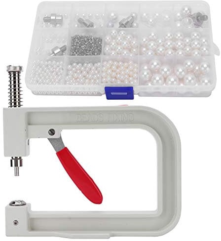 Macchina per incastonatura manuale delle perle, kit di strumenti per l'incastonatura delle perle fai-da-te Kit di bottoni per rivetti perline fatte a mano Macchina per il fissaggio delle perle Accesso