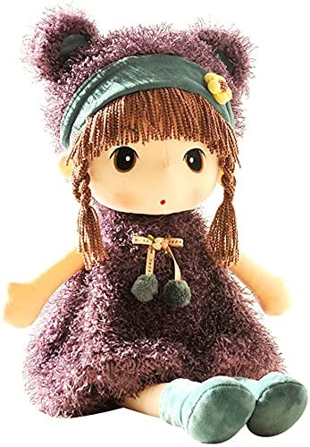 Uposao Baby Mädchen Stoffpuppe mit Kleidung und Haaren, 45CM Schöne Ragdoll Spielzeug Plüsch Plüschtiere Babypuppe Prinzessin Schlafpartner Puppe Kuschelpuppe für Kleinkinder als Geburtstagsgeschenk