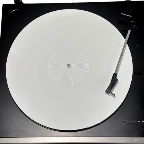 Mobile Pro Shop Alfombrilla de acrílico para tocadiscos de vinilo LP – 2,7 mm de grosor proporciona bajos más apretados y mejora la calidad de sonido – Alfombrilla de plato de 12 pulgadas (blanco)