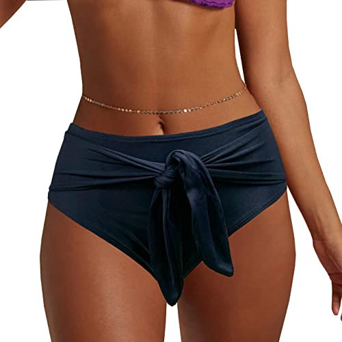 NLAND Bas De Bikini pour Femmes Culotte De Bain Classique Vintage à Taille Haute Culotte De Bikini à Volants pour Contrôler Le Ventre