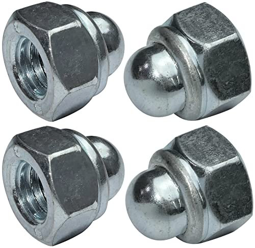 AERZETIX - C49536 - Satz von 4 Hutmuttern M8 sechskant selbstsichernd - selbstsichernd mit nylonring - abgerundeter kopf hohe hohlform - verzinkt