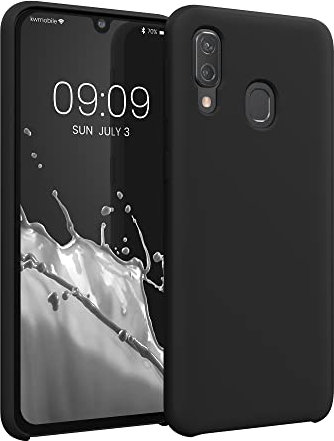 kwmobile Hülle kompatibel mit Samsung Galaxy A40 Hülle - Silikon Handy Case - Handyhülle weiche Oberfläche - kabelloses Laden - Schwarz