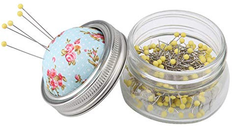 Zerodis Nadelkissen Nähzubehör Flasche Runde Perle Große Nähnadelkissen Glas Glasflasche Runde Perle Große Stecknadelhalter DIY Nähset