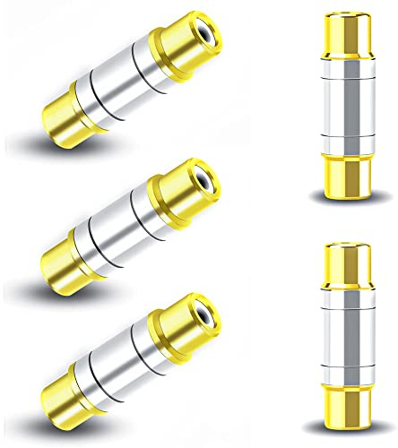 RCA Female to Female Coupler Audio Video Gold Adapter Component Connector Gold Plated for Amplifier, Subwoofer,RCA Cable Lkelyonwey®