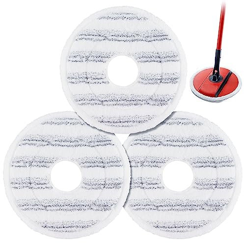 Recharge en Microfibres pour Vileda Spin and Clean Mop,3 Remplacement lavables et réutilisables pour la tête de mop,Recharge Compatible avec Le Tampon de Remplacement du Vileda Spin Clean Mop