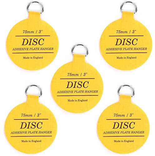 75mm Self-Adhesive Invisible Plate Hangers – Stick-On Disc Holders for Wall Hanging Plates and Decorative Displays (Pack of 5)