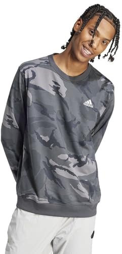 adidas Herren Seasonal Essentials Camouflage Sweatshirt, DGH solid Grey, S
