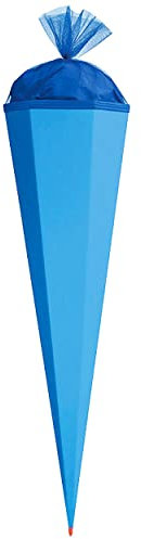 Schultüte - Rohling - hellblau Größenwahl 35 cm bis 100 cm mit Holzspitze - Zuckertüte ALLE Größen - Roth - zum Basteln, Bemalen und Bekleben Bastelschu..