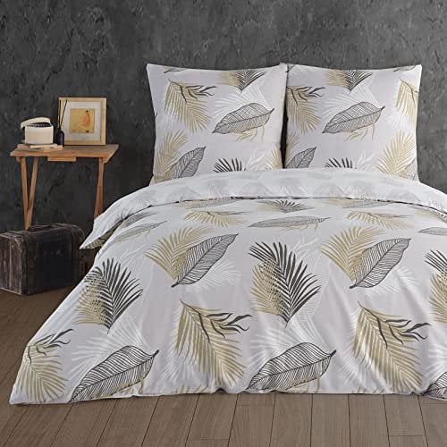 Buymax® Bettwäsche 135x200 100% Baumwolle 4-Teilig Bettbezug - Bettwäsche-Sets 135 x 200cm mit 2 mal Kissenbezüge 80x80cm, ÖKO-TEX Renforcé-Bettdeckenbezüge Set mit Reißverschluss