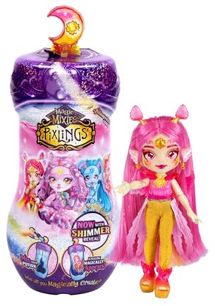 Magic Mixies Pixlings Shimmerverse Series, Create & Mix Magic Potion to Magically Reveal Pheona The Pheonix, This Beautiful 16.5 cm Shimmerverse Pixling Fashion Doll Appears Inside The Potion Bottle