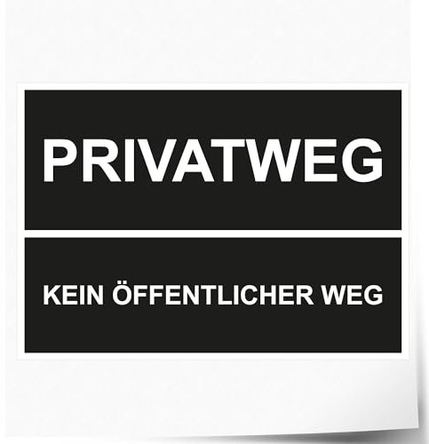 INDIGOS UG Panneaux en aluminium composite de 3 mm - Sécurité - Avertissement - Chemin privé pas de chemin public - 594 x 420 mm - Hôtel, entreprise, protection, crèche, médecin, cabinet, appartement