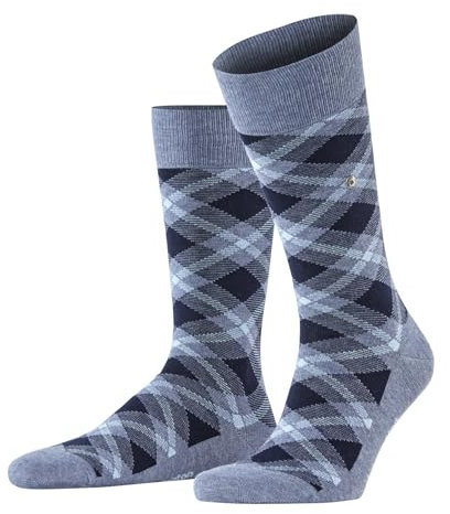 Burlington Herren Socken Tartan M So Baumwolle gemustert 1 Paar, Blau Light Jeans 6662, 40-46