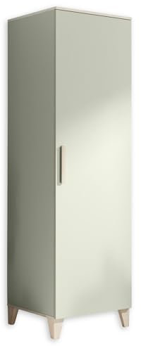 PRIZZI Babyzimmer Kleiderschrank in Pastellgrün/Aurum Optik - Vielseitiger Drehtürenschrank mit viel Stauraum - 60 x 200 x 55 cm (B/H/T)