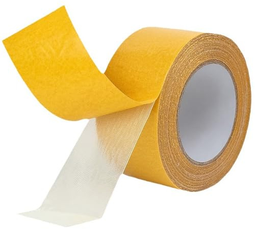 wordmouk Ruban Adhésif Double Face Robuste, Ruban Maillé Tissu Transparent, Sans Perce, Sans Traces, Pour Bureaux et Maison de Fixant Tapis, Cadre Photo 3cm x 20m (1.2in x 66ft)