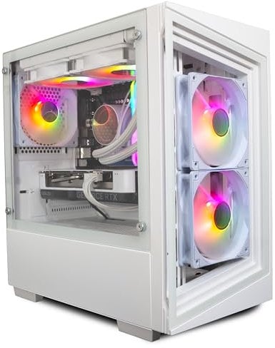 ionz Gaming PC - Desktop Computer, Ryzen 5 7600X, RTX 4060 Ti, 32GB DDR5 RAM, 1TB SSD, 240mm AIO, 500W 80+ PSU, Windows 11, White - G1