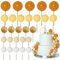 ASTARON 50 Pcs Ball Cake Topper Sticks Mini Balloons for Cake Decorating Supplies Foam Balls Cake decorations for Baby Shower Cake Birthday Cake Toppers Decorations (Orange Yellow Series)