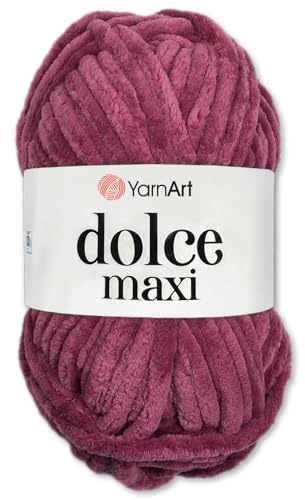 Frida's Wollhaus YarnArt 200 g Dolce Maxi Chenille Wolle Garn Stricken Häkeln Samtig Weich Super Bulky 19 Farben (751 | Malve)