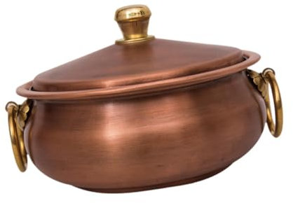 FytStycale Reiner Kupfertopf, Schmortopf mit Deckel, Stabiler, handgearbeiteter Auflauf, Suppentopf als Geschenk, gekochtes Hammelfleisch, Haushalt, m