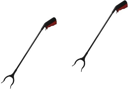 Hoement Abfallgreifer 2st Mülleimer Greifer Werkzeug Clamp Greifzange Abfallsammelwerkzeug Schweres Greifwerkzeug Abfallsammler Müllgreifer Aus Metall Garbage- -tool Rostfreier Stahl Black