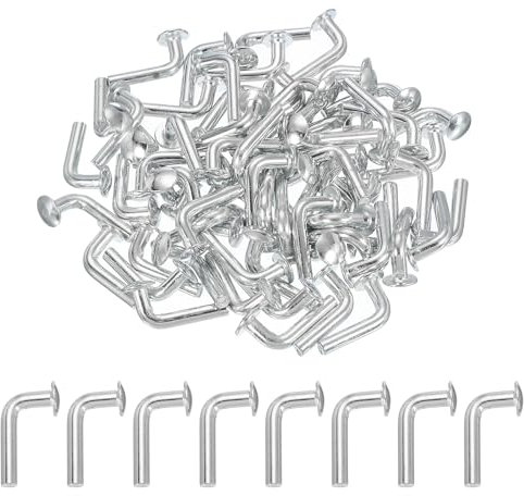 sourcing map M6 x 50 mm Universal-Palettenregal-Sicherheitsbolzen, Palettenregal-Tropfstift, Rundkopf-Palettenregal-Sicherheitsschrauben, Zubehör-Regalsystem für Lager, Zuhause, DIY-Regal, Silber, 100
