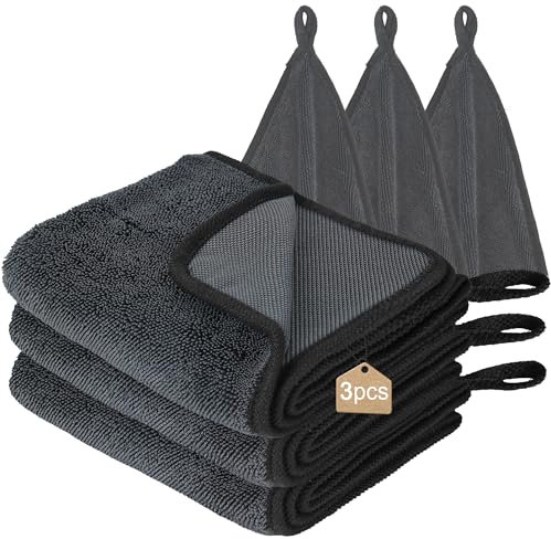 KUOGAS Auto Trockentuch XXL,3 Stück 40 x 60cm Trockentuch Dusche, Mikrofasertücher, Shiny Bath Wipes Tücher für Verschiedene Anlässe Original