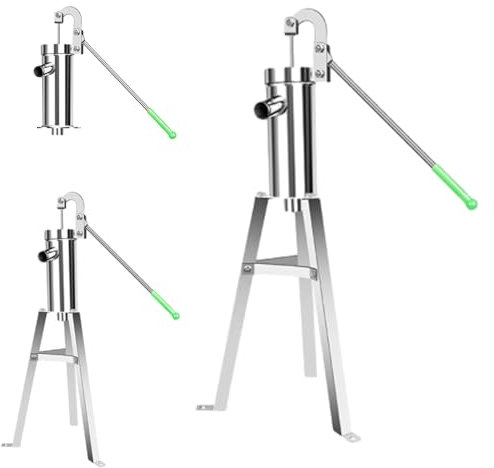 Pompe à eau en acier inoxydable - Pompe à main - Pompe à bras - Pompe à eau manuelle - Pompe à main de puits - Pompe à eau en acier inoxydable durble -Pompe de puits pour maison, cour, jardin