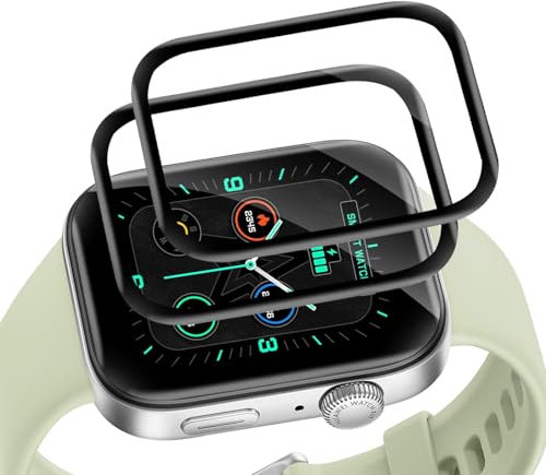 Carantee Verre Trempé pour Huawei Watch Fit 3, 3D avec bordure noire Vitre Protection, Tactile sensible sans bulles, 2 Pièce 0,33mm HD Anti Rayures protection écran pour Huawei Watch Fit 3 Verre