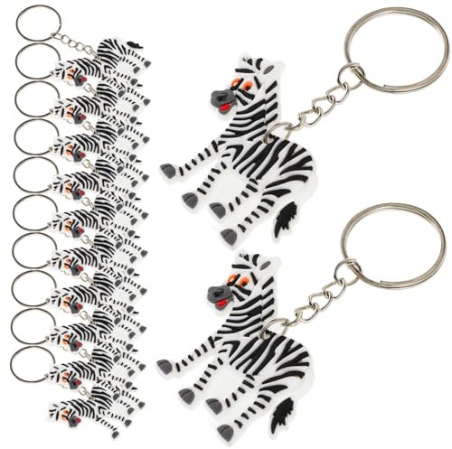 COSMEVIVI Zebra Schlüsselanhänger 12 Stücke Süßer Schlüsselanhänger Dekorativ für Kinder Partygeschenke und Taschen Deko