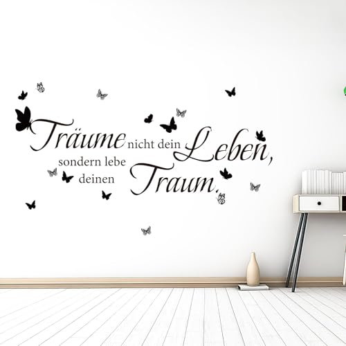 Wandtattoo Wohnzimmer Sprüch,Wandtattoo Schlafzimmer Erwachsene,Wandsticker Mädchen Jungen Schwarze für Wohnzimmer Schlafzimmer Vorraum Flur Fenster Wanddeko