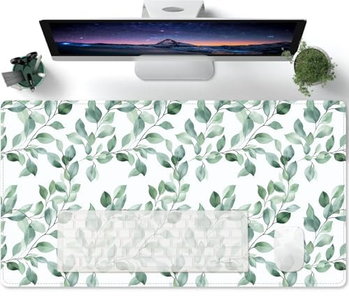 Mouse Mats Plants are leafy Oversized mouse pad large with motif Large size improves precision and speed XXL e.g. for Logitech mouse and keyboard - 600x300mm