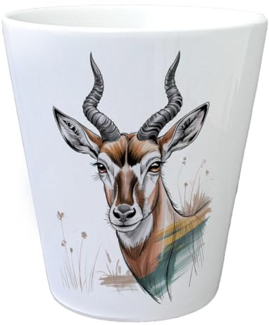 speecheese Anmutige Antilope Blumentopf für Wildnis-Fans Tiermotiv Übertopf für Gartenenthusiasten