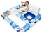Matelas gonflable de piscine avec double siège et en forme de U, pour adultes, 2 chaises de piscine avec porte-gobelets, matelas à eau, jouet de piscine
