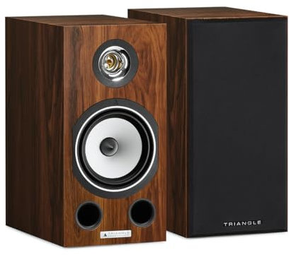 Triangle - Enceintes Bibliothèques Hi-FI Comète EZ - Puissance Admissible 80W - Rendement 89 DB/W/m – Polyvalente Musique et Home-Cinéma - 200 x 400 x 324 mm - Teck (Paire)