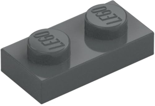 LEGO Plate 1 x 2, Building Brick Component, Part 3023, Choose Your Colour (Dark Bluish Gray, 10, Bricks)