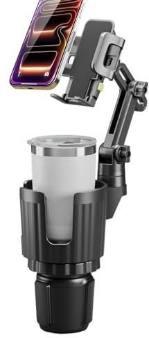 Bracketron Cup Holder Phone Mount for Car - TripGrip 2-in-1 Expandable Phone Holder with 360° Rotation & Ultra Stable Folding Support Legs, Fits Devices up to 3.5