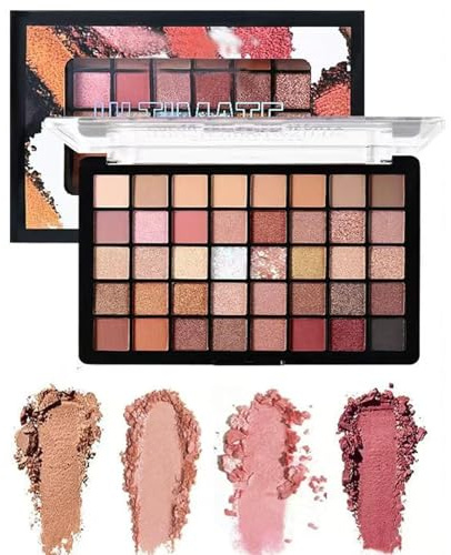 40-Farben-Lidschattenpalette mit matten und schimmernden Farbtönen – Rot- und Erdtöne für das tägliche Make-up, professionelles Lidschatten-Set, langanhaltend, unverzichtbares Make-up für unterwegs