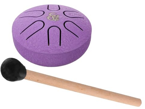 MAGICLULU Kleiner Stahlzungentrommel 6 Töne Aus Titanstahl Kompakt Leichtes Handtrommel Satz Mit Schlägel Für Yoga Und Meditation