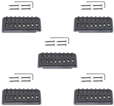 Lot de 5 vis de chevalet de guitare électrique à 8 cordes Noir