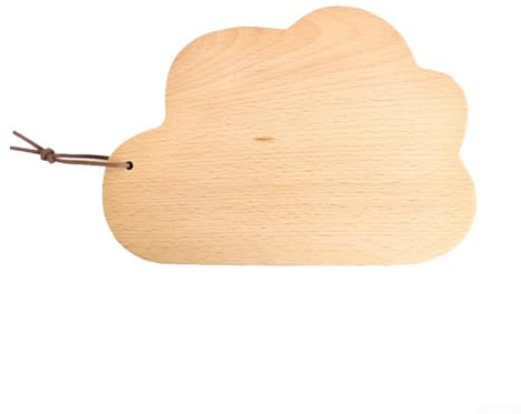 Opatiny Holztablett in Wolkenform mit Loch zum Aufhängen, 23,1 x 16 x 1,5 cm, Buchenholz, Servierbrett für Küche und Heimdekoration, natürliche Holzfarbe
