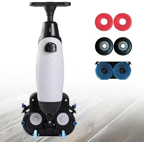 PixCy Autolaveuse Professionnelle Compacte,Nettoyeur Et Laveuse Sols,2 Brosses Motorisées 45 Cm & Réservoirs Séparés 4L/6L,36V 10,5Ah Batterie,pour Carrelage & Sols Durs,Efficace White