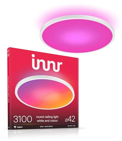 innr Smart Deckenlampe 42cm, für Hue* and Zigbee Hubs, White & Color | Deckenleuchte für Wohnzimmer, Schlafzimmer, Küche, RGB LED Lampe, 3100 Lumen, Dimmbar, Weiß