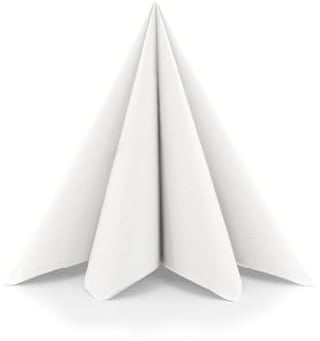 MANK Airlaid Serviette, 33 x 33cm, 1/4 Falz, 50 Stück, hochwertige Einwegservietten in Stoffoptik, Ideal für Gastronomie Hotel Catering und festliche Veranstaltungen (Weiß)