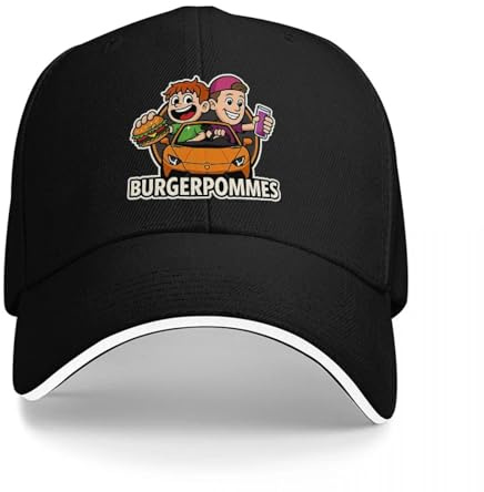 URBWATVKI BURGERPOMMES-CARTOONFIGUREN Baseballkappe MIT LUSTIGEM ESSENSDESIGN SCHWARZER Hut FÜR LEGERE Kleidung UND Fanbekleidung