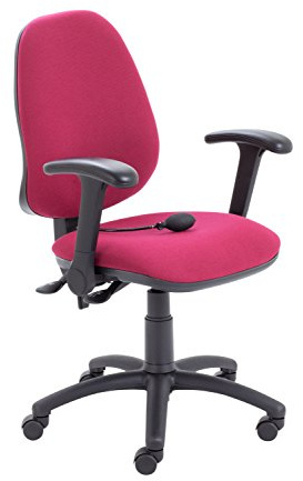 Office Hippo Desk Chair, Ergonomic Home & Office Chair With Adjustable Seat, Back, Flip Up Arms & Lumbar Pump For Comfort & Support, Computer Chair For Daily Use - Claret Red