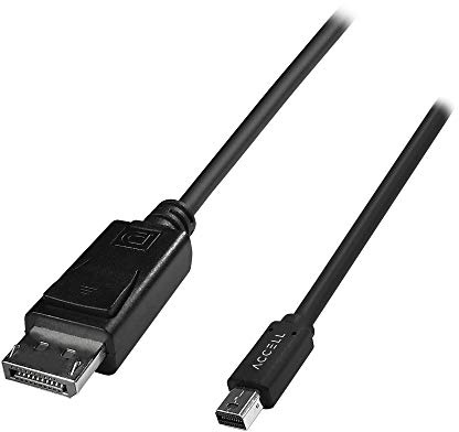 Accell mDP to DP 1.4 - VESA-Certified Mini DisplayPort to DisplayPort 1.4 Cable,Black - 7 Feet, HBR3, 8K @60Hz, 4K UHD @240Hz
