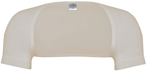 wobera ANGORA Schulterwärmer mit ½ Arm aus 70% Angora (Gr. XL, Farbe: beige)
