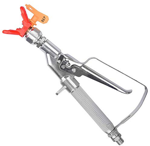 Airless Spray Gun High Pressure with 517 Tip and Tip Guard,Inline Celling Spray Gun fit More Paint Sprayers