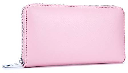 FANDARE Damen Geldbörse Leder Portmonee mit RFID Geldbörse Brieftasche Lange Portemonnaie Frauen Geldklammer Kreditkartenetui Geldbeutel Reise Wallet mit 36 * Kartensteckplätze Rosa